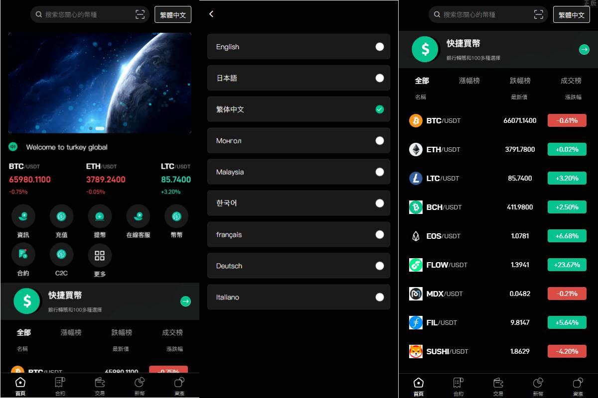 多國語言交易所系统/秒合约交易/币币合约/c2c/质押投资