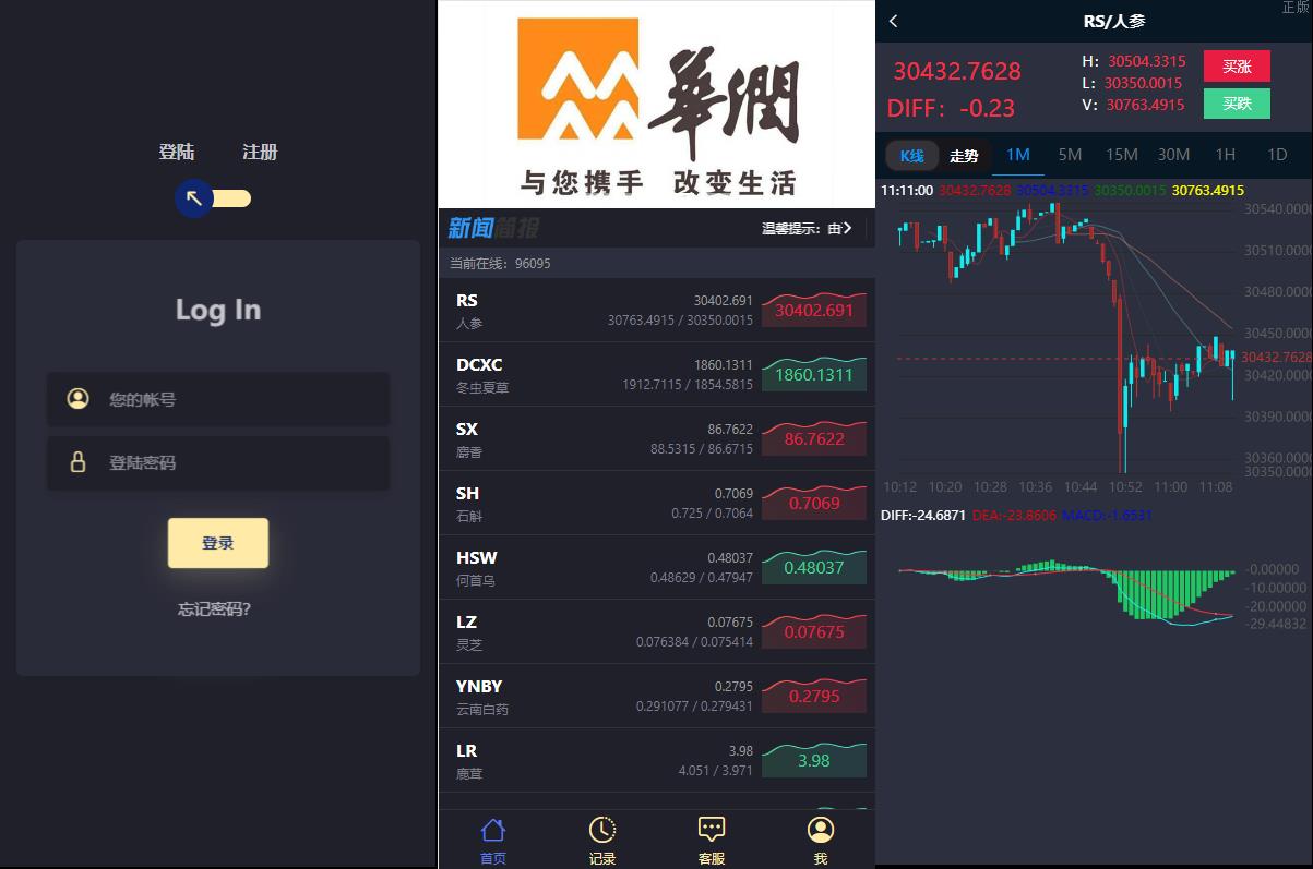 亲测ui药材微盘系统/微交易源码/时间盘系统