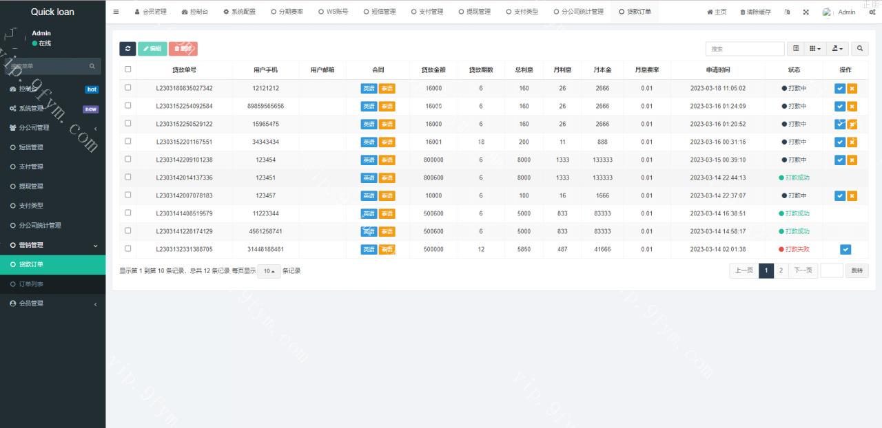 亲测UI特惠小额贷款系统/套路贷系统/特惠合同贷款源码/多國語言