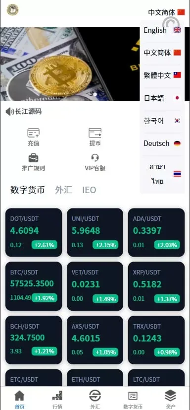 多國語言交易所系统%虚拟币外汇交易所源码%期权合约交易