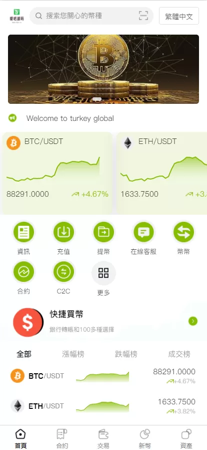 多國語言最新UI交易所程序源码/合约/秒合约/币币/新币/全开源