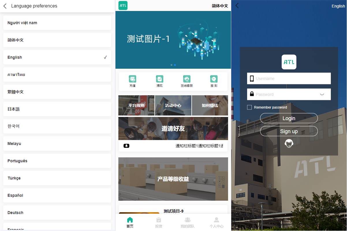 海外多语言投资理财系统/投资认购系统/前端vue