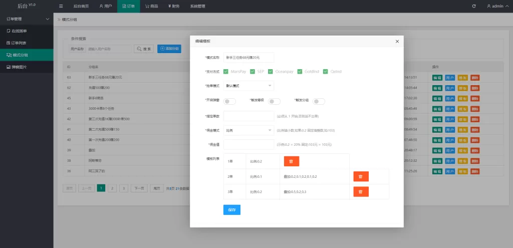 理财投资[多语言订单自动匹配源码]海外抢单刷单系统/分组杀/代理后台精品下载