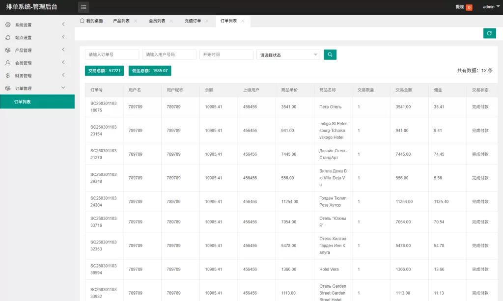 理财投资海外酒店抢单刷单系统/卡单连单/信用分/前端uniapp精品下载